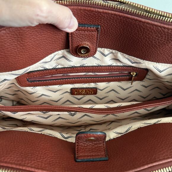 Urban Expressions Brown Large Crossbody Shoulder Satchel Handbag Purse - Picture 5 of 16